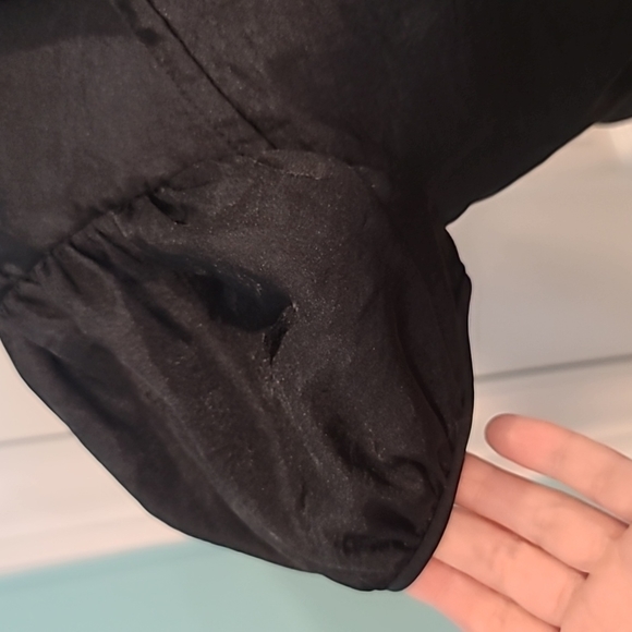 Black satin blouse with embellished tie - Picture 6 of 12